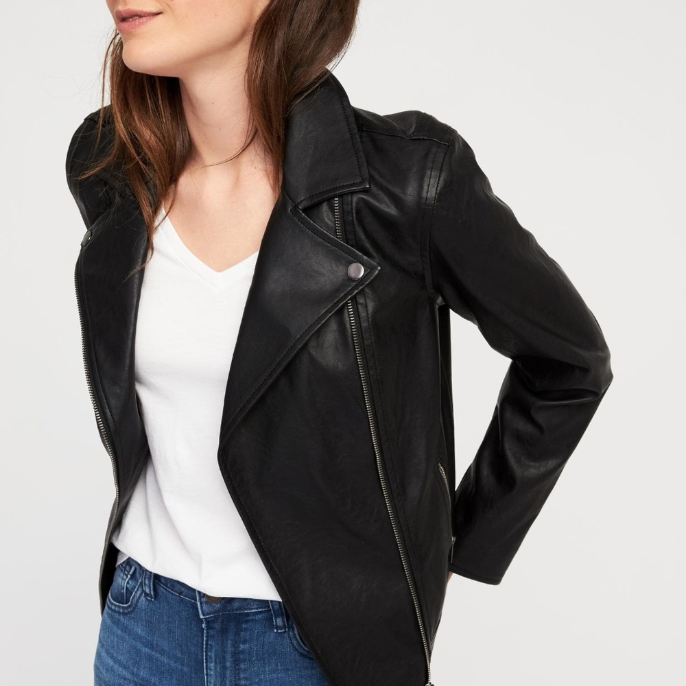 ✨NEW✨ Old Navy Black Vegan Leather Moto Jacket